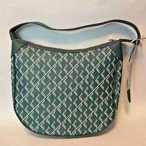 NEW Primark Monogram Geo Pattern Medium Slouch Hobo Bag - Green